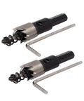 HSS Spring Loaded Hole Saw Set 14mm Cutter And 14mm Hole, 68mm Length, 5mm Pilot Drill Bits, 2 Pack With Hex Wrenches