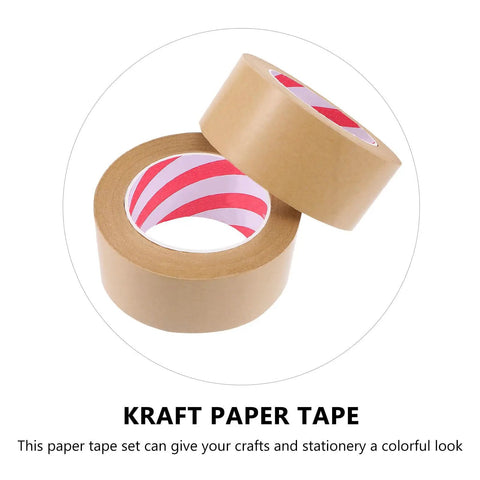 2 Pack Kraft Paper Packing Tape Water Resistant Sealing Tape For Shipping And Home Use Hand Tearable Brown Box Tape For Mailing DIY Projects
