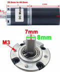Powerful 12V And 24V Dc Planetary Gear Motor With Insane Torque And Low Noise For Reliable Automation Projects And Custom Robotic Builds That Run Smoothly, showing dimensions and motor details.