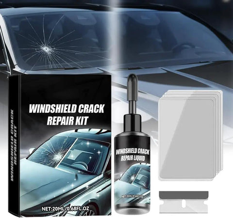 Windshield Repair Kit for Chips and Cracks, 2026 Upgrade Glass Sealant, Quick Fix Liquid Tool for Cars and Trucks with razor blade