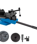 Heavy Duty Manual Bender For Steel And Metal Rods With Adjustable Radius And Angle Pro Grade Scroll Bender For Steel Brass Copper Aluminum Perfect For Home Shop And Industrial Projects with handle and bending dies