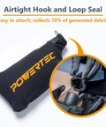 Replacement Miter Saw Dust Bag For 7-1/4 And 8-1/2 Inch Saws With 1-1/2 Inch Dust Ports, shown with hook and loop seal.