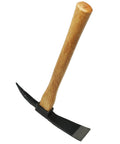 Beast Of A Heavy Duty Japanese Hand Forged Steel Pick Axe For Digging And Weeding Gardens 14-3/4 Inch Mattock Tool With Wood Handle