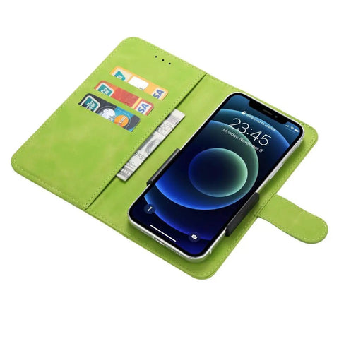 Premium Tough Case For Danew Trace TOne Plus Four HD Film Protectors Green-FG Fits 5.5 Inch displaying phone with card slots.