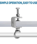 Beefy 1 Inch C Clamp Set 6 Piece Stainless Steel I Beam U Clamps with M8 Screw Ring for metal mounting, welding, and shelving