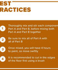 Best practices for Catalyzed Epoxy Garage Floor Paint Kit, Waterbased Semi Gloss Finish, 1 Gallon, Showroom Gray application steps