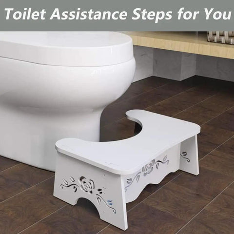 7 Inch Toilet Stool For Easy Bowel Movements, Adult And Kid Friendly Bathroom Step Stool With Detachable Wood Board in bathroom