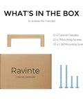 What's in the box for Champagne Bronze Slim Cabinet Handles 10 Pack Solid Square Bar Drawer Pulls for Kitchen Cabinets