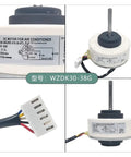 High Quality Brushless DC Motor For Air Conditioner Inverter Fan Replacement WZDK30 38G RD310 30 8T 310V 30W parts shown