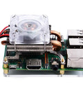 Low Profile Cpu Cooler With Rgb Pwm Fan And Aluminum Heatsink For Raspberry Pi 4B 3B Plus 3B installed on Raspberry Pi board
