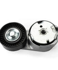 Heavy Duty Timing Belt Tensioner Pulley For Dodge Charger And Chrysler 200 With Jeep Ram 3.6L V6 Engine Fits Drive Idler Serpentine Belt Kit Part Number 15759769 Guaranteed Smooth Ride, black and silver pulley close-up