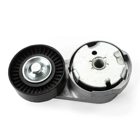 Get Your Engine Smokin With This Heavy Duty Drive Belt Tensioner Pulley Kit Made For Chrysler Dodge Jeep Ram 3.6L V6 Engines With Wear Resistant Metal Build And Long Lasting Durability To Save You Cash On Replacements. Drive belt tensioner with black plastic and metal assembly.