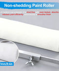 Premium 18 Inch Microfiber Paint Roller Kit Featuring An Adjustable Extension Pole For Flawless Wall And Ceiling Application A Slick Non Shedding Design. Close-up of a white medium nap polyester paint roller.