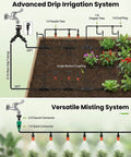 Diagram of Pro Grade Drip Irrigation Kit With Dual Five Sixteenth And One Quarter Inch Tubing 240 Ft Main Line for gardens.