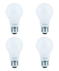 Bright White LED A19 Bulbs 9W Replace 60W Equivalent Pack Of 4 Dimmable Frosted Finish arranged in a grid