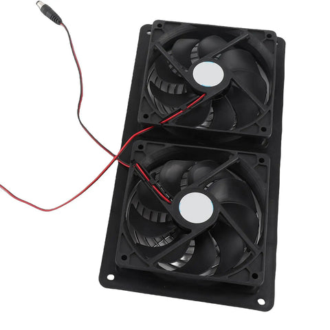 20W Solar Powered Exhaust Fan Kit With Easy Install Bracket For Chicken Coops, Greenhouses, Sheds And Pet Houses, Dual Fan System For Fast Hot Air And Odor Removal Using Direct Sunlight