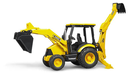 Realistic Construction Backhoe Loader Toy With Changeable Front Loader And Backhoe Scoop, Fully Functional Detachable Parts