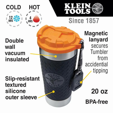 Stainless Steel Tumbler With Flip Top Lid 20 Oz Insulated Double Wall Vacuum Mug With Slip Resistant Sleeve And Spill Proof Seal