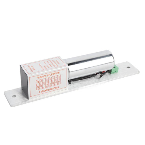 Heavy Duty 12 Volt Electric Drop Bolt Lock With Magnetic Deadbolt for secure access control, aluminum body, 200x41x131mm size.