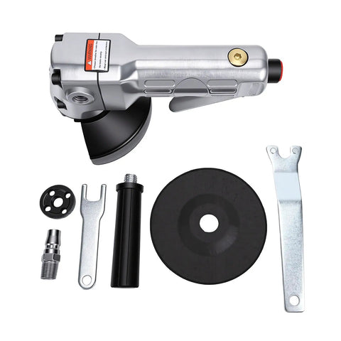 Heavy Duty 4 Inch Pneumatic Air Angle Grinder Spinning At 11000 RPM Smashes Through Rust And Scale Effortlessly parts and tools included.