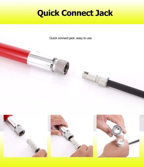 Quick connect jack for Pro Grade Fiberglass High Voltage Insulated Rescue Hook Telescopic Pole for easy use.