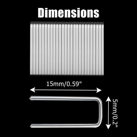 Solid Steel Window Blind Louvers Staples Bulk Pack For Plantation Shutter Hardware Repair And Quick Replacement Parts Dead Simple Install Smooth Sailing Home Fix dimensions showing size in mm and inches.