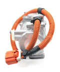 Electric AC Compressor Direct Fit For Toyota Prius ES18C 042000-0196 88370-47010 Plug And Play Climate Control Assembly side view with orange wire harness.