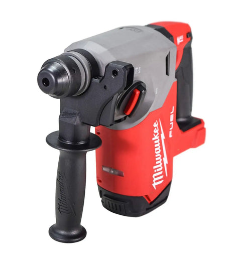 One Inch Sds Plus Brushless Rotary Hammer Cordless Kit Featuring Dual Six Ah Batteries And Fast Charger with side handle.