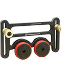 Rock Solid Double Wheel Bearing Locator Boards For Table Saw featuring grippy rubber rollers and precision sliding plates.
