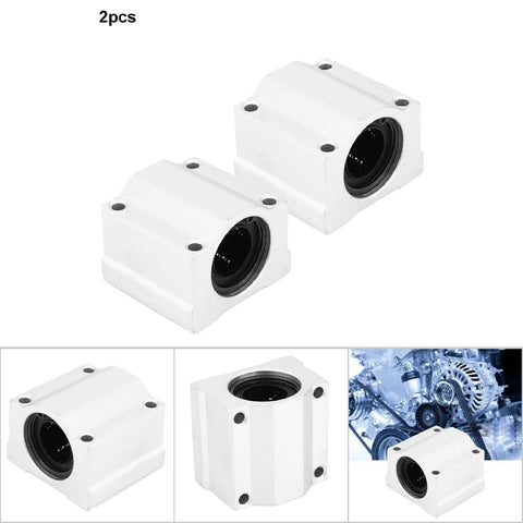 Heavy Duty CNC Linear Motion Ball Bearing Slide Block SC20UU 20mm aluminum alloy slider bushing shown in white.