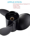 Aluminum Outboard Propeller, 3 Blade, 10.3 Inch Diameter, 13 Inch Pitch, Right Hand Rotation, 14 Spline, Nut Kit Included