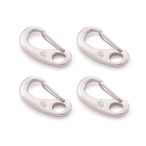 1.93 Inch Flag Clips For Rope And Marine Grade Stainless Steel Carabiners 90 Lbs Capacity 4 Pack Spring Snap Hooks for fastening