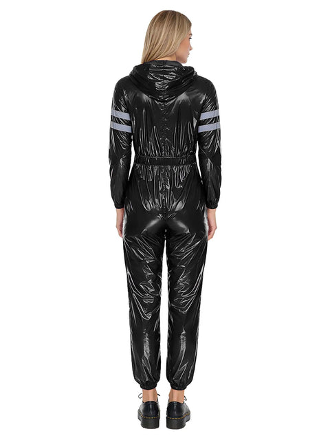 Womens High Visibility Coveralls Decked Out With Reflective Strips Water Resistant Hooded Jumpsuit Breathable Poly Spandex Blend Built To Ace Your Shift