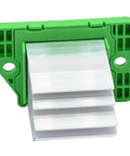 Shop Grade Front Or Rear Auto Climate Control Blower Motor Resistor For Kia Optima Sorento Soul Sedona, green housing with metal fins.