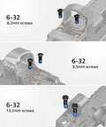 Assorted Red Dot Sight And Optics Mount Screws Pack 45 Pieces In 15 Sets Imperial And Metric Threads, shown installed on firearm.