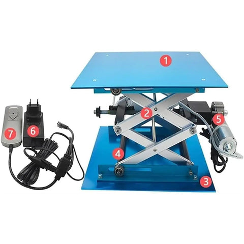 Compact Electric Lifting Platform With Remote Control Adjustable Lab Stand features remote and durable aluminum frame for labs.