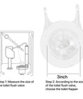 Heavy Duty Toilet Flapper Replacement Compatible With Ga715014 GEG1 Featuring Transparent Body and Rust Proof Stainless Steel Chain Hook Fits 3 Inch Valve. Diagram showing installation and measurement.