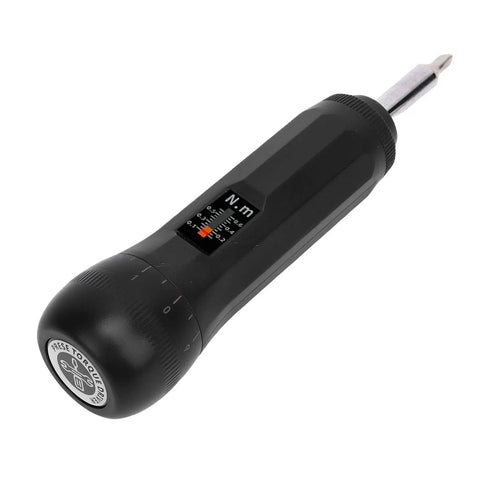 Jelquix Preset Torque Screwdriver With S2 Steel Bits And Adjustable Settings, calibrated with nylon housing for precise fastening.