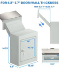 Built Tough Heavy Duty Through Wall Mailbox With Rainproof Cover Locking Drop Box And 10 Inch Adjustable Chute Weatherproof Drop Safe dimensions