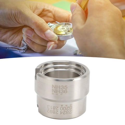 Stainless Steel Watch Movement Base Holder For NH35 NH36 2813 2824 2892 8200 Repairs Pro Modding Tool with hands using tool