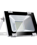 JUDYSSY 12 Pack 30W Led Floodlight Outdoor, 3000Lm Brights Led Security Lights angled view with aluminum frame