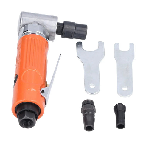 Professional Heavy Duty 3/8 Inch Right Angle Air Die Grinder Packing Serious 20000 RPM with orange grip and accessories