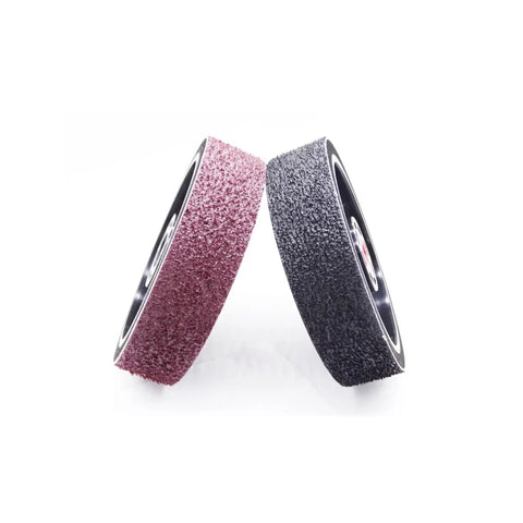 Top Rated Resin Diamond Sanding Wheel Perfect For Polishing Gemstones Glass And Plastics With Flex That Keeps Things Cool While Giving You A Super Smooth Shine On Tough Jobs Without Any Mess Or Heat Damage! Two textured diamond wheels in red and black.