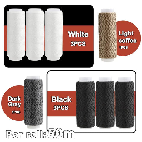Thread rolls from Heavy Duty Upholstery Sewing Kit 38 Piece For DIYers Carpet Canvas And Furniture Repair With 8 Strong Thread Rolls