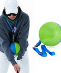 Man using Golf Swing Training Ball with Lanyard for Instant Feedback and Consistent Swings, high-density PU foam.