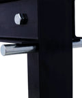 Garage Workhorse 20 Ton Hydraulic Shop Press With Rock Solid H Frame Floor Mount Stand close-up of metal bolt and support rod.