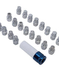Heavy Duty 21 Piece Lug Nut Key Kit With Wheel Lock Socket Adapter And Removal Tools For Automotive Service, 20 sockets and adapter