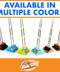 Kickass Heavy Duty Broom And Dustpan Combo Set With Long Commercial Handle For Lobby Kitchen Floor Sweep Up Solid Upright Grip Brush For Quick Interior Clean Up In Green in multiple colors displayed.