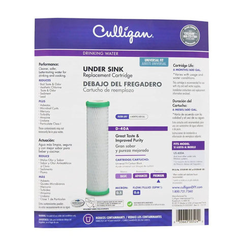 Level 4 Drinking Water Replacement Cartridge For Under Sink Filtration Systems With Carbon Block Filtration packaging front view