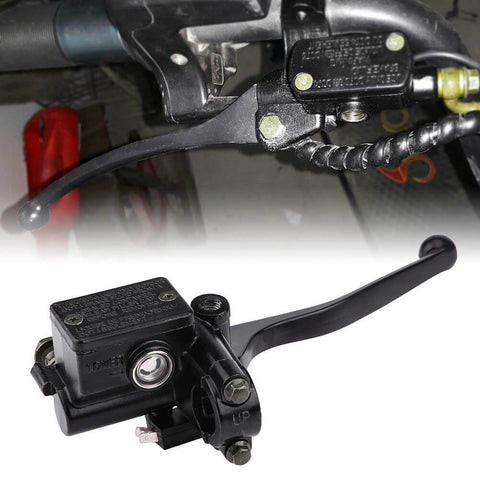 Right Front Hydraulic Brake Master Cylinder For ATV And Motorcycle, Universal Right Hand Brake, shown close-up and installed